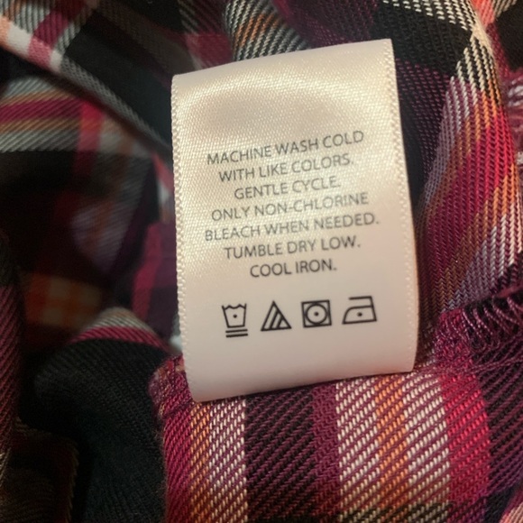 Pioneer Woman Embroidered Flannel Long Sleeve Button Shirt Plum Combo XL - Picture 6 of 7